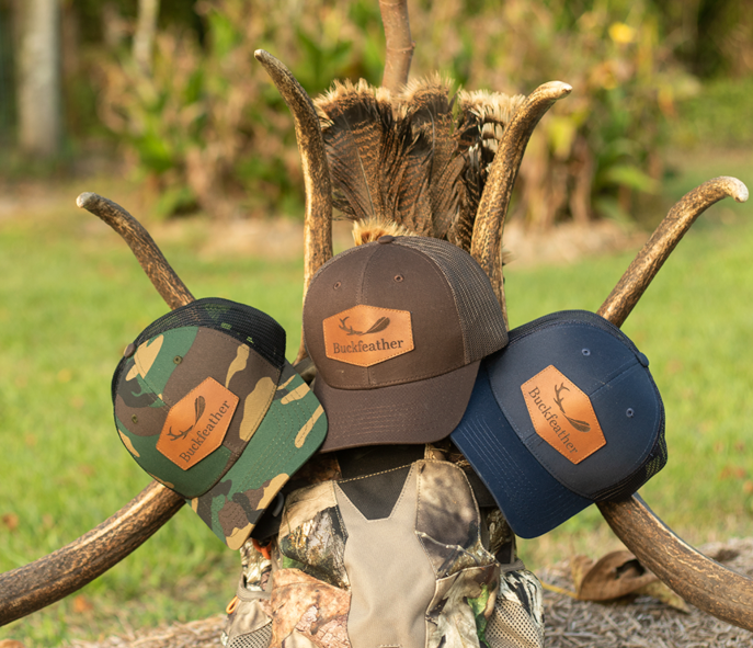Navy Mesh Hat with Leather Patch
